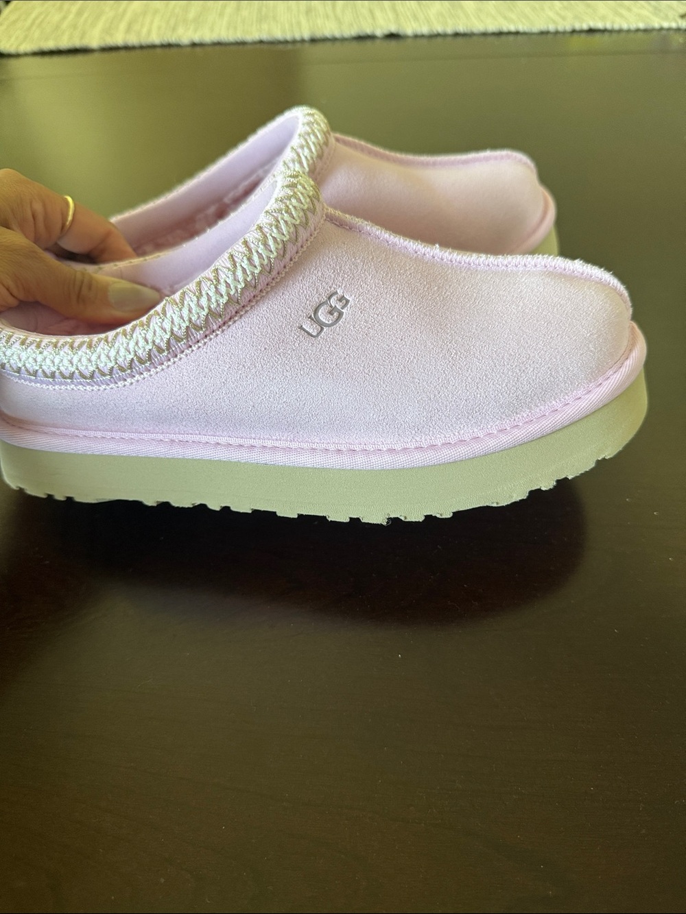 UGG Kids Bubblegum Pink Slip-On Clog with Braided Trim